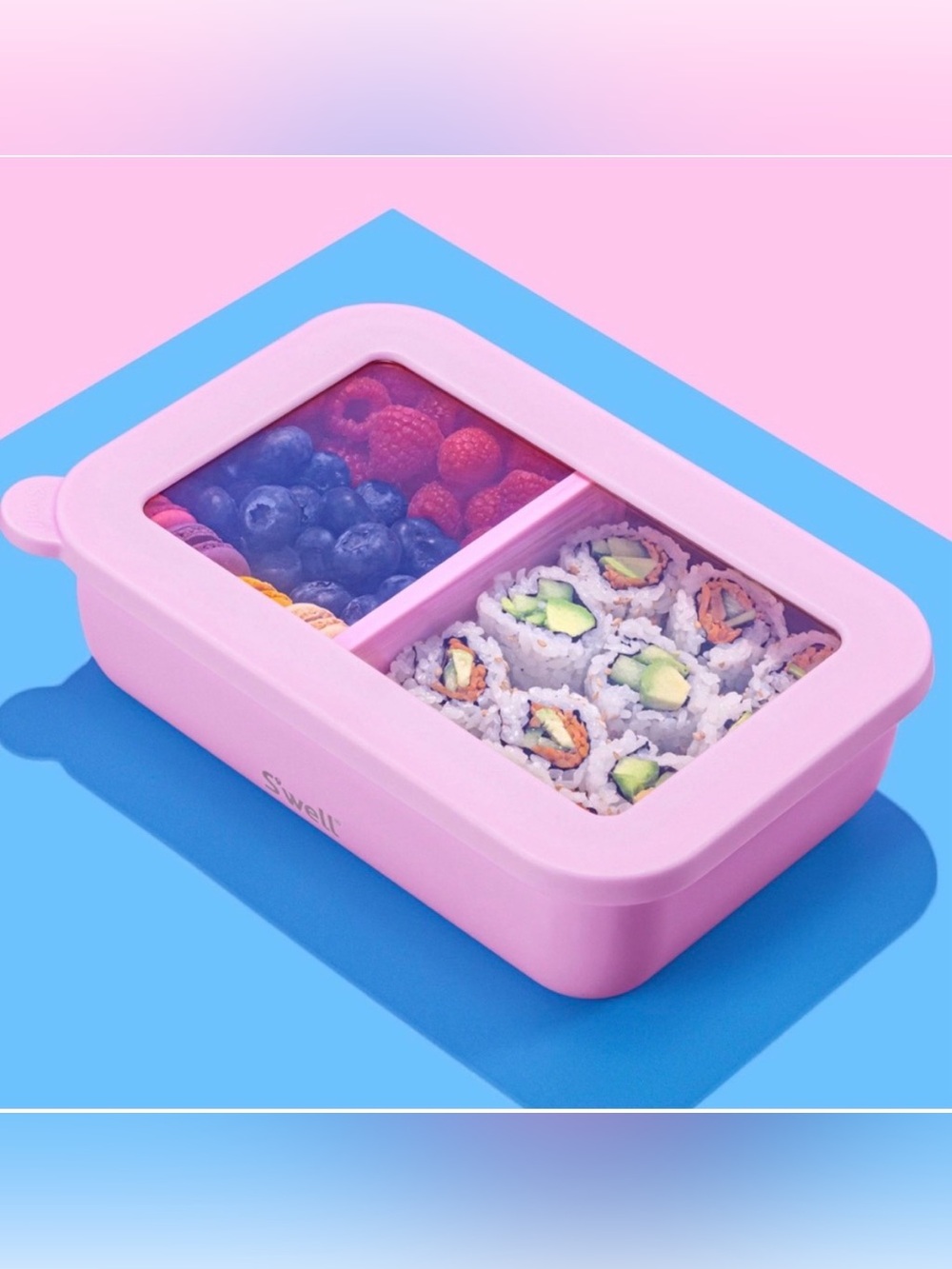 NWT Swell Stainless Steel Removable Divider Food Storage Peony Bento Box 60 oz
